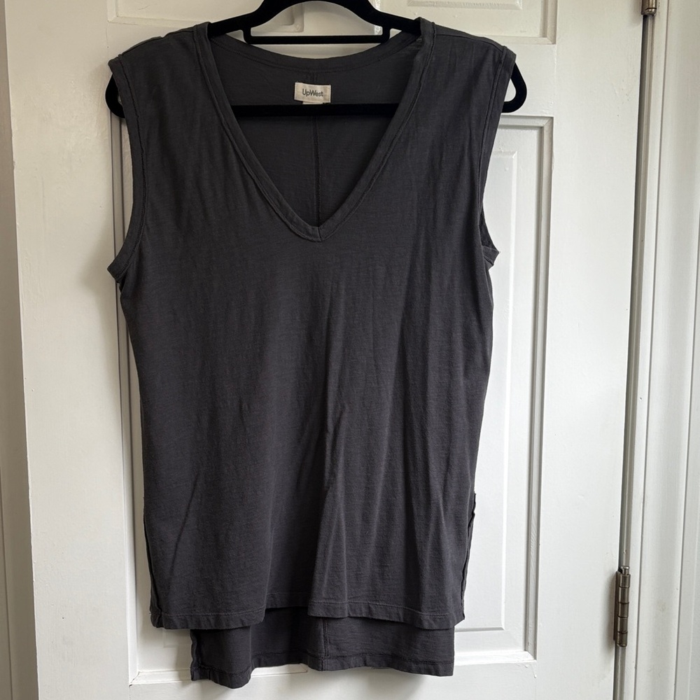 UpWest Easy V-Neck Tank in Soot